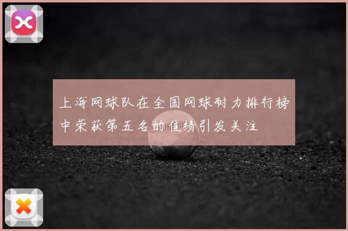 上海网球队在全国网球耐力排行榜中荣获第五名的佳绩引发关注