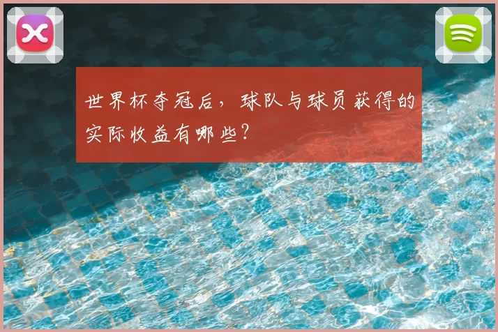 世界杯夺冠后,球队与球员获得的实际收益有哪些?